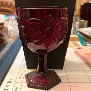 Vintage Avon Ruby Red Goblet